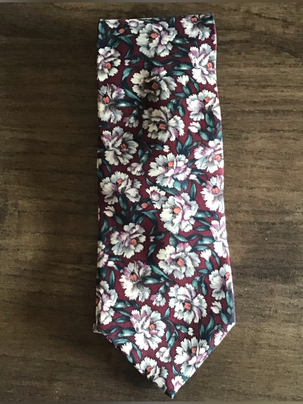 Vintage Christian Dior Monsieur 100% Silk Floral Classic Necktie